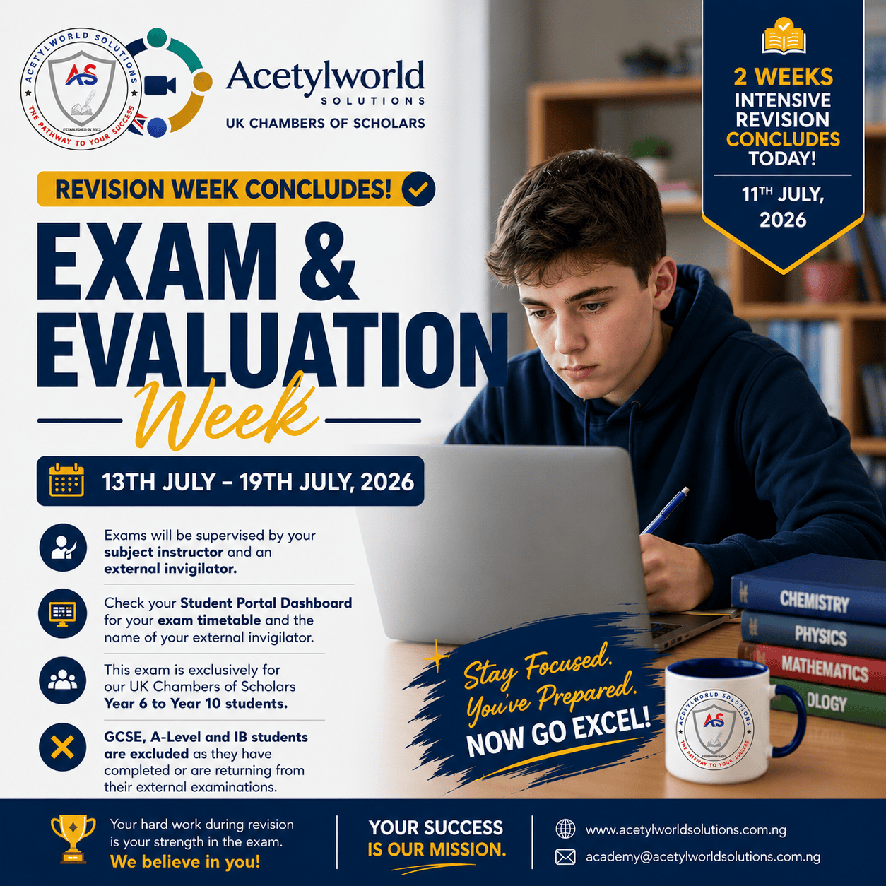 Revision Week Concludes as UK Chambers of Scholars Students Prepare for Exam & Evaluation Week